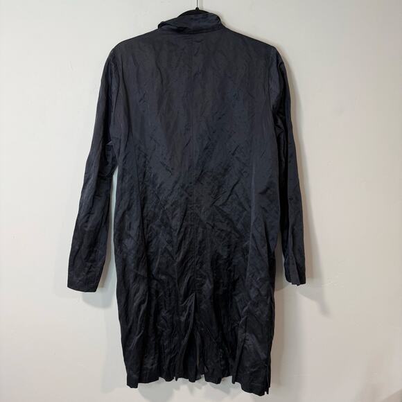 Eileen Fisher Women's Jacket Metallic Tunic Length Button Front Dark Grey Medium - Picture 7 of 8